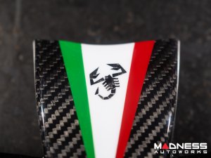 FIAT 500 Steering Wheel Trim - Racing Stripes w/ Italian Colors - Carbon Fiber 